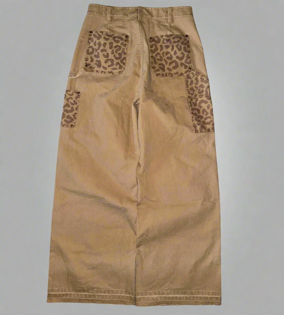 Unisex Leopard Print Jeans