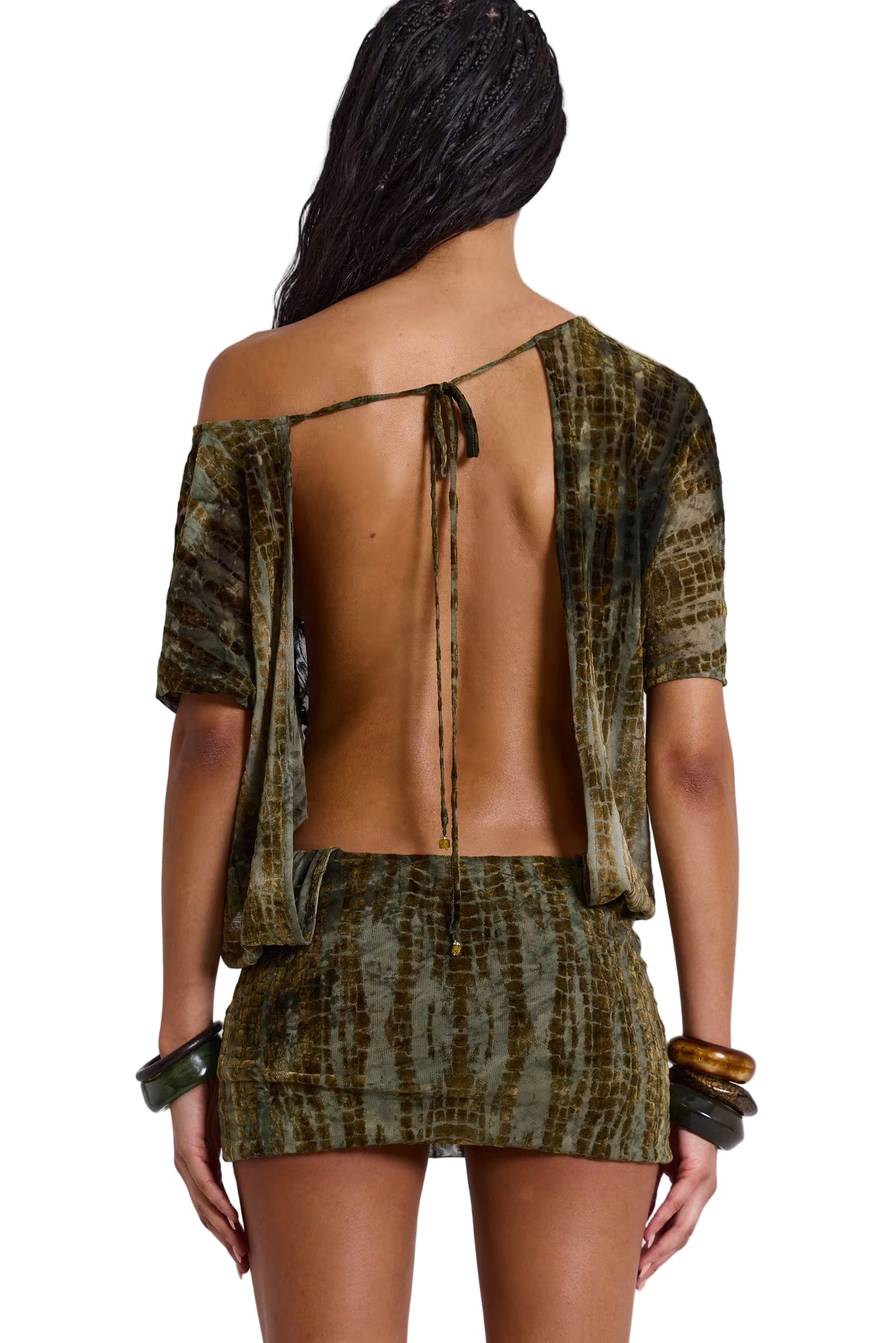 Snakeskin Backless Mini Dress