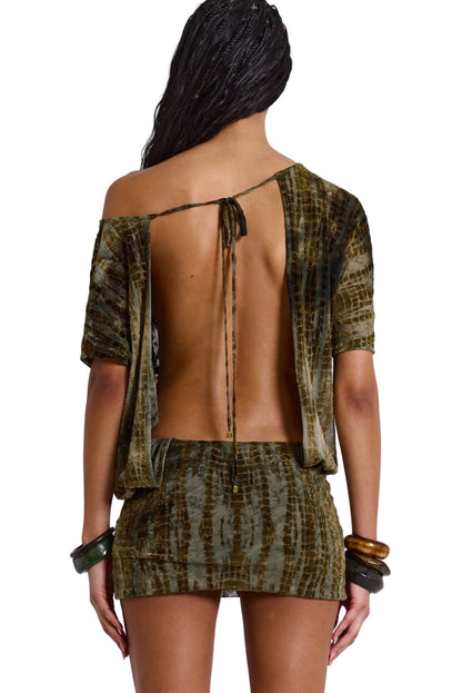 Snakeskin Backless Mini Dress
