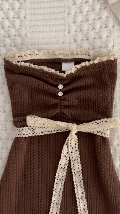 Mocha Ribbon Knit Top