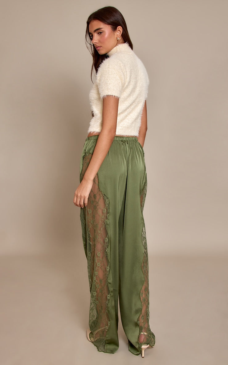 Satin Lace Pants