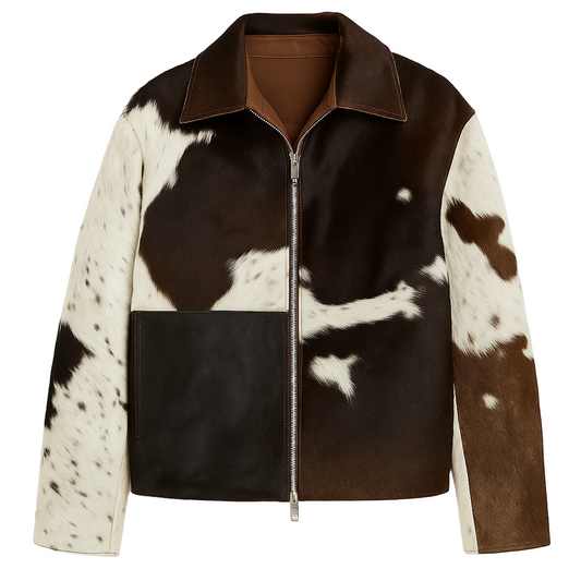 Cow Print Bomber Jacket