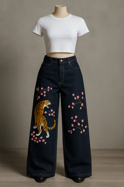 Unisex Selvedge Tiger Jeans