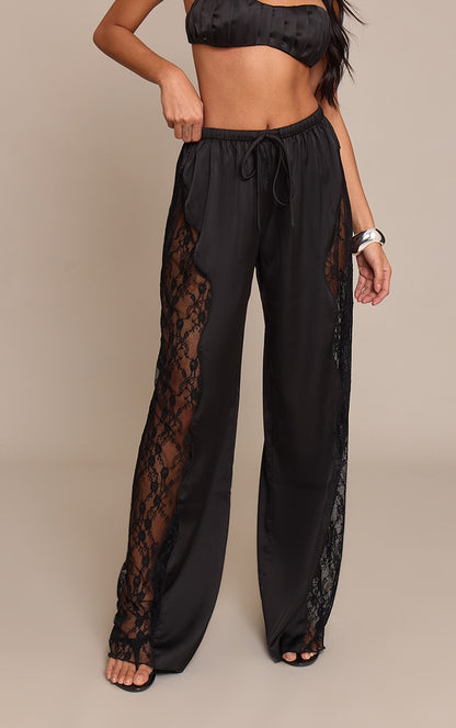 Satin Lace Pants